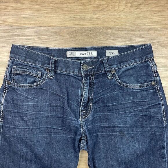 BKE Jeans Mens 32 Blue Carter Straight Denim Stretch - Picture 2 of 11